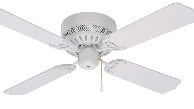 Air Fan – White Ceiling Fan w/Short Stem & Clamp | Rental