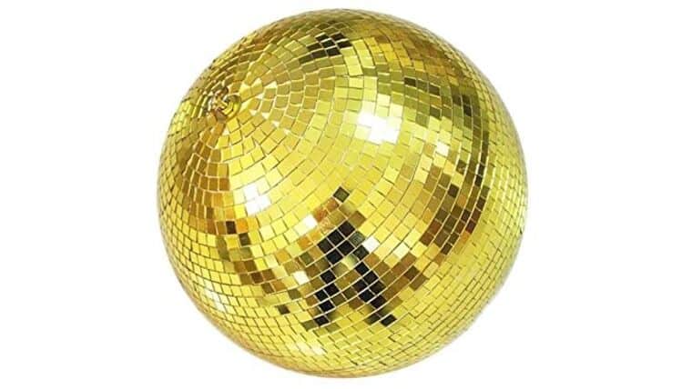 12" Round Disco Mirror Ball - Gold | Rental