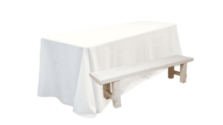 Package – 1 Banquet Table With 2 Vintage White Long Benches Package | Rental