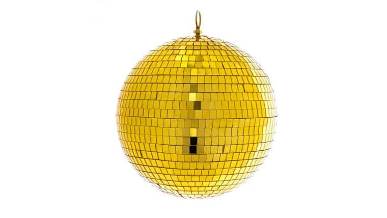 24" Round Disco Mirror Ball - Yellow | Rental