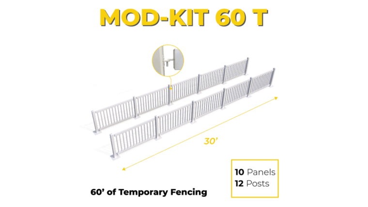 60ft Long | Mod-Traditional Temporary Fence Starter Kit | Rental 60ft Long | Mod-Traditional Temporary Fence Starter Kit | Rental