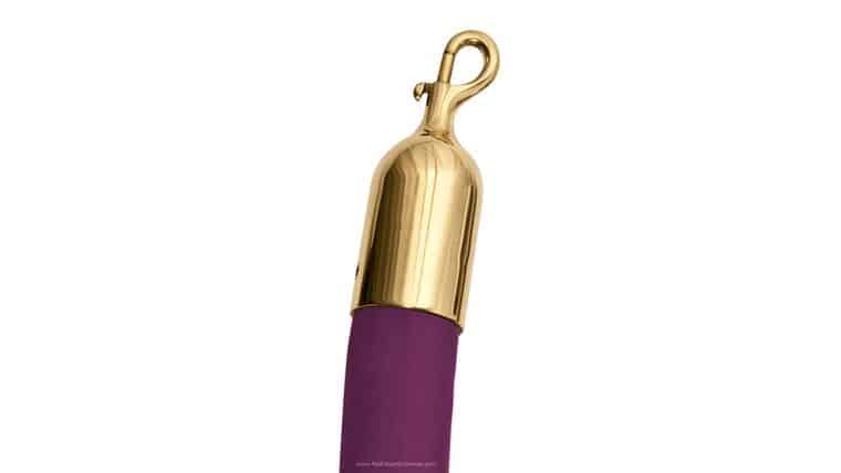 8′ Purple Polyester Velour Stanchion Rope w/Polished Brass Snap Hook End | Rental 8′ Purple Polyester Velour Stanchion Rope w/Polished Brass Snap Hook End | Rental
