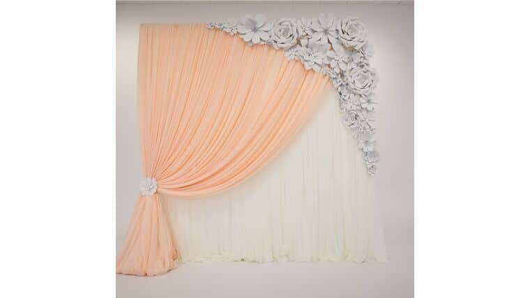 Drapery – Package – 12′ H x 10′ W Ceremony Flower Backdrop | Rental