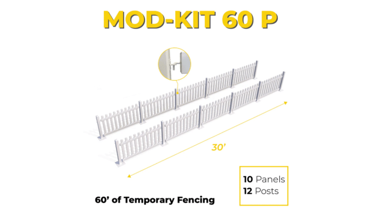 60ft Long | Mod-Picket Temporary Fence Starter Kit | Rental 60ft Long | Mod-Picket Temporary Fence Starter Kit | Rental