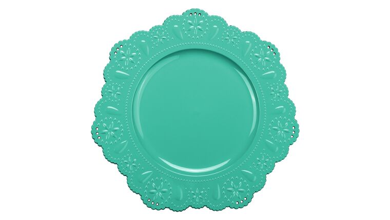 Flower Edge Acrylic Beach Star Charger Plate – Turquoise | Rental