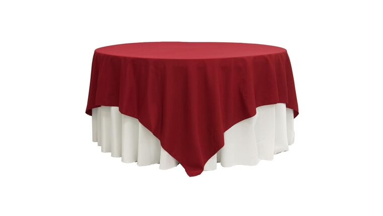 Polyester | 90" x 90" Apple Red Polyester Tablecloth | Rental