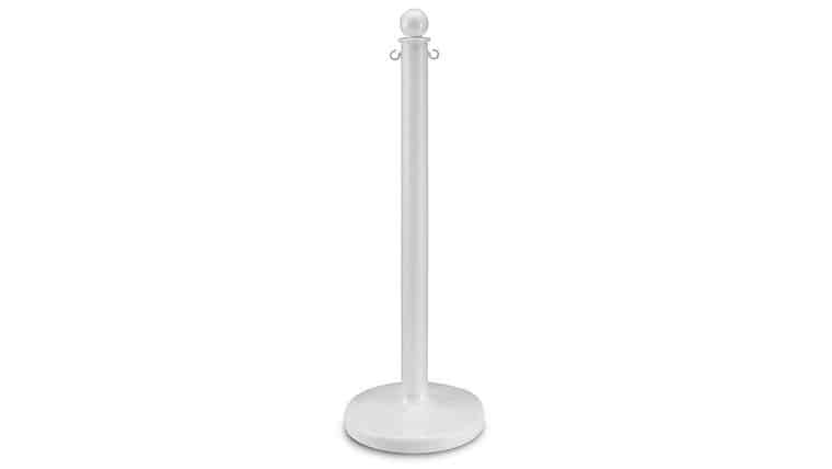 40″H White Plastic Stanchion Post Only | Rental