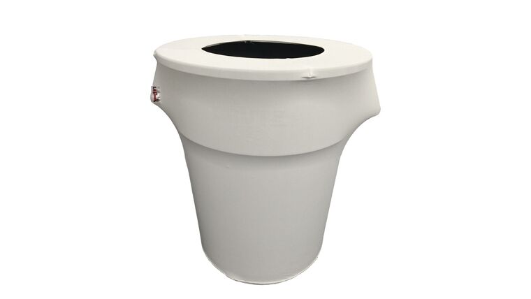 Spandex Trash Can Cover for 44 Gallon – White | Rental Spandex Trash Can Cover for 44 Gallon – White | Rental