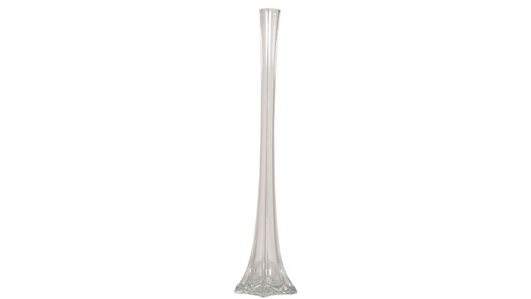 32" Clear Glass Eiffel Tower Vase | Rental