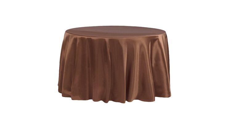 Satin 120″ Round Tablecloth – Chocolate Brown | Rental