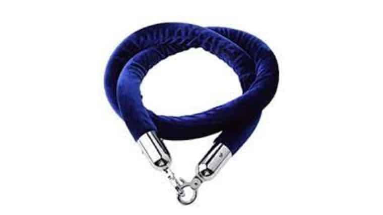 5′ Royal Blue Velour Stanchion Rope With Chrome Ends | Rental 5′ Royal Blue Velour Stanchion Rope With Chrome Ends | Rental