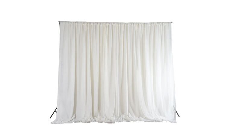Drapery – Package – Double Layered Ivory Curtain 8ft x 8ft | Rental