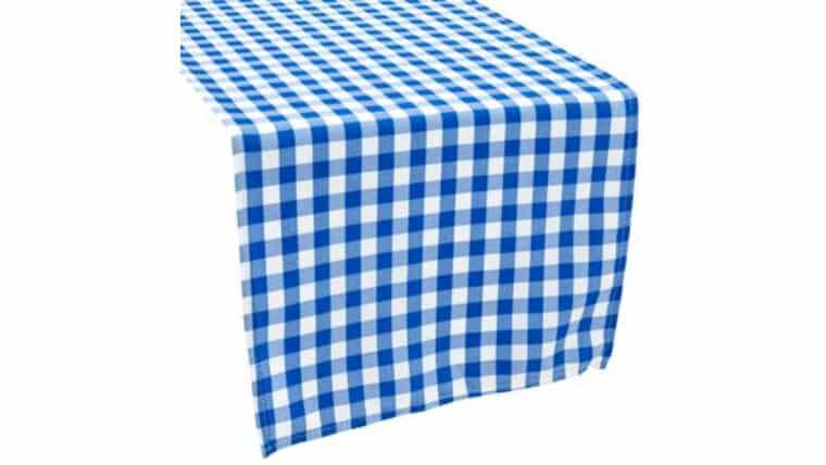 Polyester | 1/2″ Gingham Checkered 20″ x 20″ Napkin – Blue & White | Rental