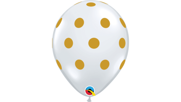 11″ Gold Polka Dots On Clear | Rental