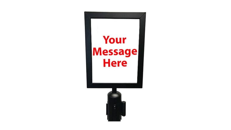 8″ x 11″ Black Retractable Metal Stanchion Vertical Sign Holder | Rental 8″ x 11″ Black Retractable Metal Stanchion Vertical Sign Holder | Rental