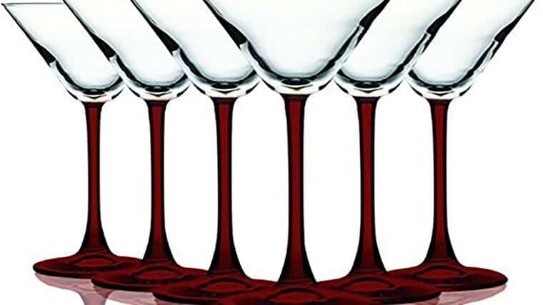 Martini Glass – Red Accent Stem 10 oz Martini/Cocktail Wine Glass | Rental Martini Glass – Red Accent Stem 10 oz Martini/Cocktail Wine Glass | Rental