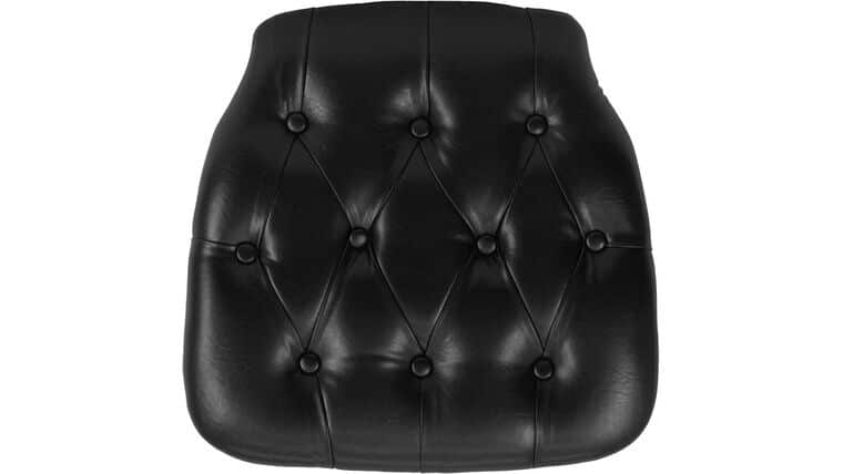 Chair Pad – Black Hard Tufted Vinyl Chiavari Chair Cushion | Rental Chair Pad – Black Hard Tufted Vinyl Chiavari Chair Cushion | Rental
