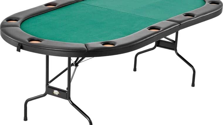 Poker/Texas Hold Em – 7′ Oval Casino Table Only – Green | Rental