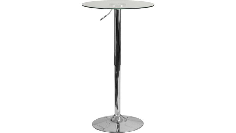 23.5'' Round Adjustable Height Glass Cocktail Table (Adjustable Range 33.5'' - 41'') Kit | Rental
