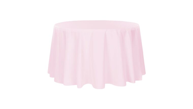 Polyester 108″ Round Tablecloth – Pastel Pink | Rental