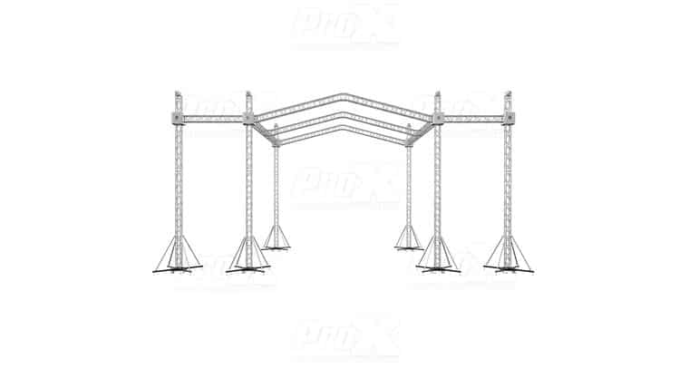 12D Stage Roofing System 30’W x 30’L x 23’H & Speaker Wings – Incl 6 Chain Hoist | Rental