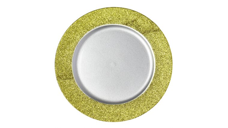 Gold Glitter Border Charger Plate | Rental