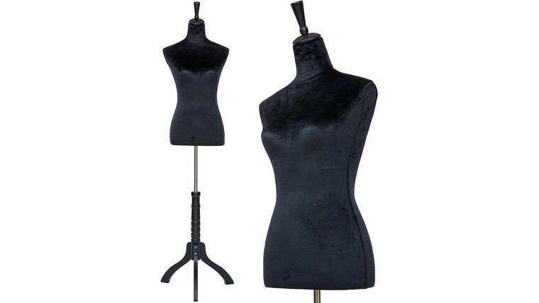 Mannequin,Dress Form Female Sewing Mannequin Torso with Stand Adjustable 59-67 Inch Adjustable Mannequin Body for Sewing Counter Window Display (Black) | Rental