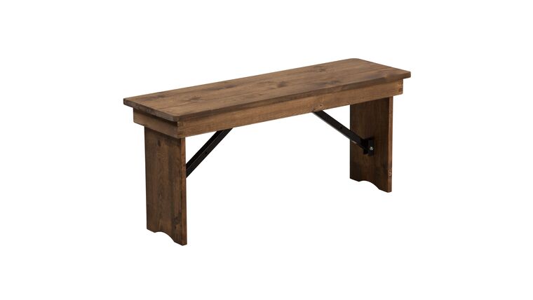 40" Pine Wood Folding Farm Bench | Rental