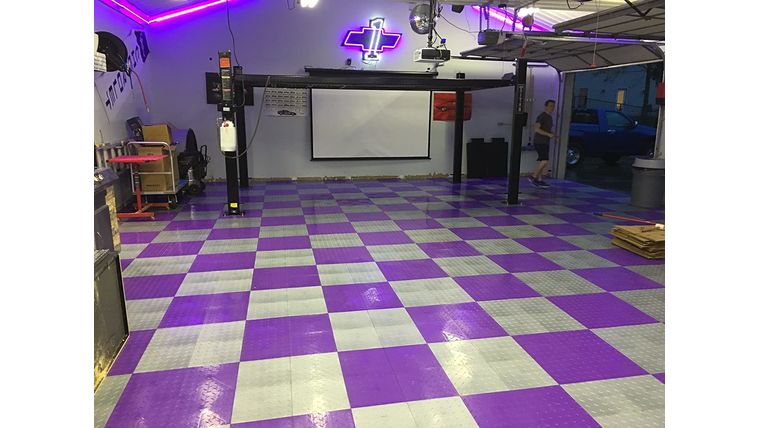 ABS Diamond Garage Floor Tile – 12″ x 12″ Purple | Rental
