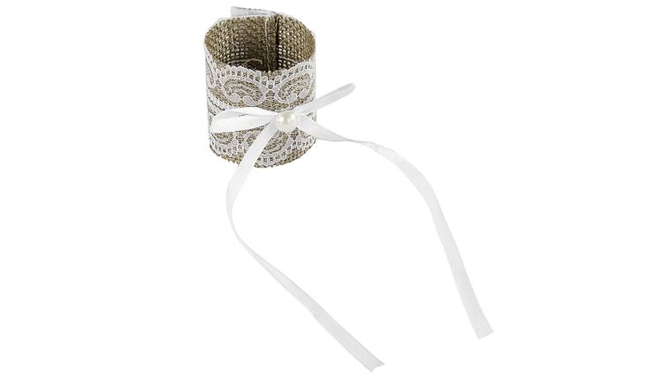 Burlap Lace Napkin Ring Holder w/Velcro | Rental