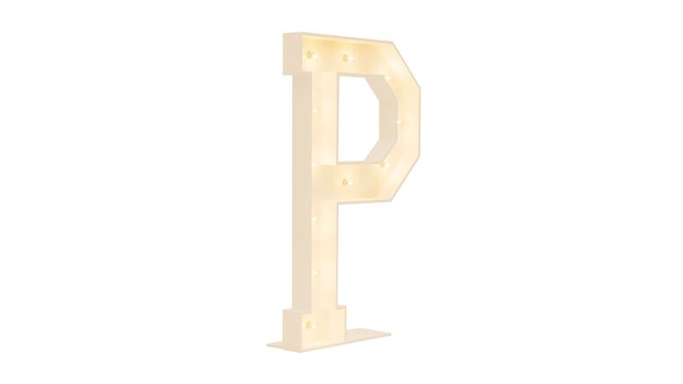 3' Wood Marquee Letter - White - "P" | Rental