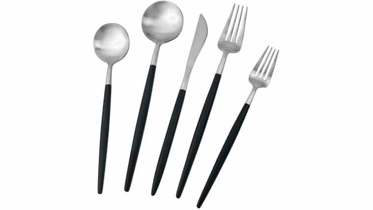 Modern Black/Silver Matte Dinner Knife | Rental