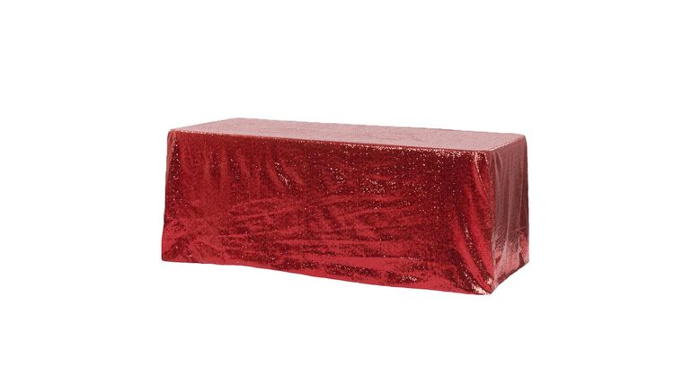 90″ x 132″ Apple Red Sequin Tablecloth | Rental 90″ x 132″ Apple Red Sequin Tablecloth | Rental