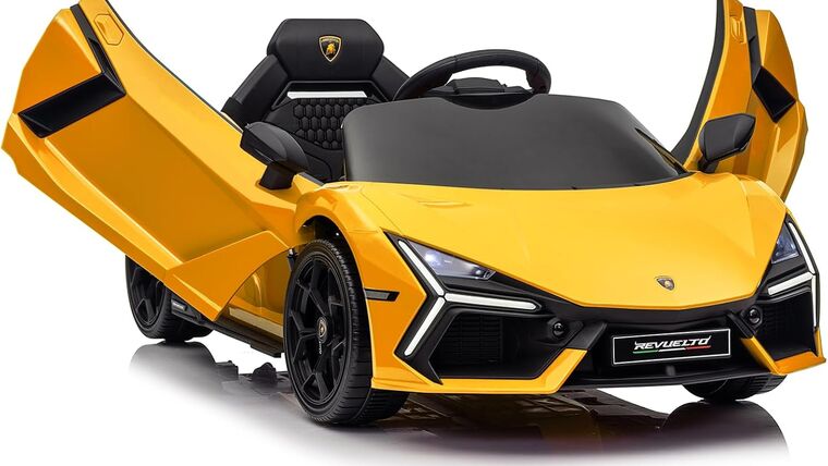 12V Licensed Lamborghini Revuelto Children’s Electric Vehicle, Power Wheels with Parent Remote Control, Kids’ Ride on Sports Car, Hydraulic Doors, LED Lights, MP3, Bluetooth- Yellow | Rental 12V Licensed Lamborghini Revuelto Children’s Electric Vehicle, Power Wheels with Parent Remote Control, Kids’ Ride on Sports Car, Hydraulic Doors, LED Lights, MP3, Bluetooth- Yellow | Rental