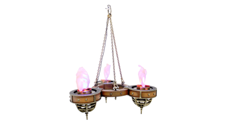 Flame Light Chandelier – One Tier (3 Lights) Prop | Rental