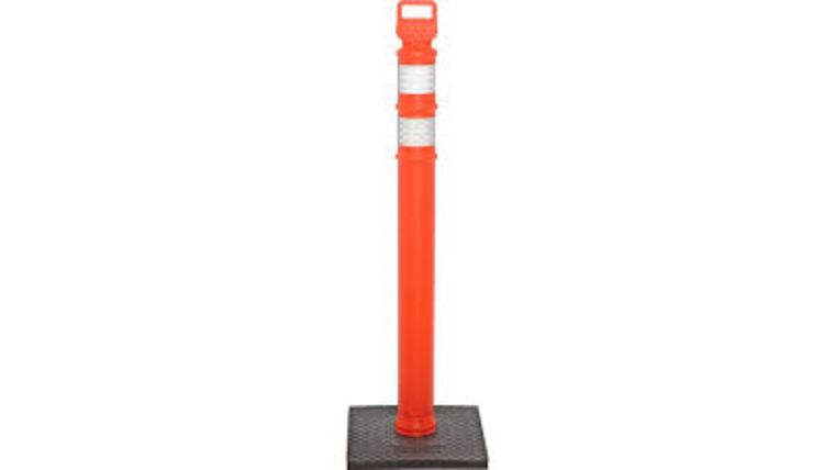 45″ Orange Delineator Post w/o Base With Reflective Lines | Rental