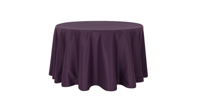 Round Polyester 132″ Tablecloth – Eggplant/Plum | Rental