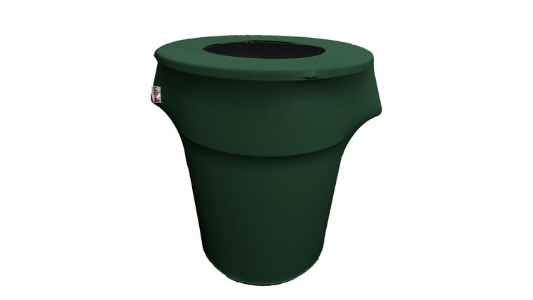 Spandex Trash Can Cover for 44 Gallon – Hunter Green | Rental Spandex Trash Can Cover for 44 Gallon – Hunter Green | Rental