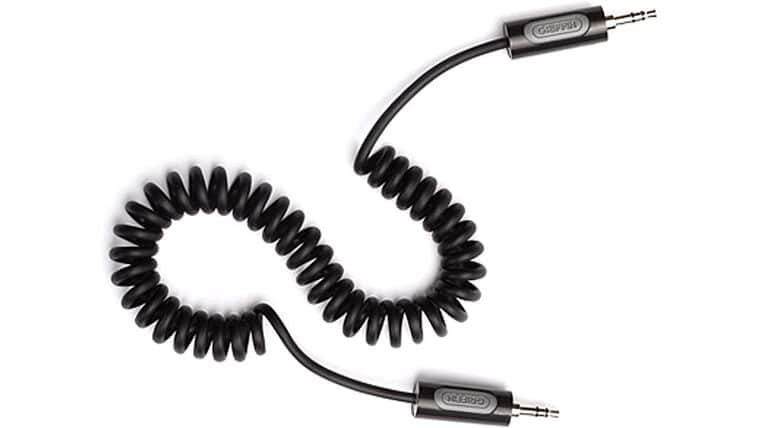 12″ Auxiliary Audio Cable – Coiled | Rental