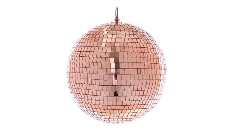 12" Round Disco Mirror Ball - Rose Gold | Rental