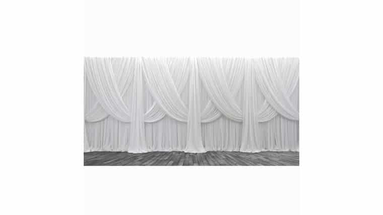 Drapery – Package – Criss-Cross Curtain 3 Panel Backdrop – 7-12′ | Rental