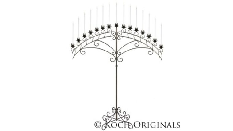 15-Light Fan Floor Candelabra - Onyx Bronze | Rental