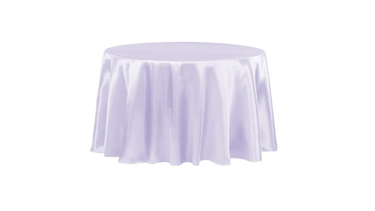 Satin 120″ Round Tablecloth – Lavender | Rental