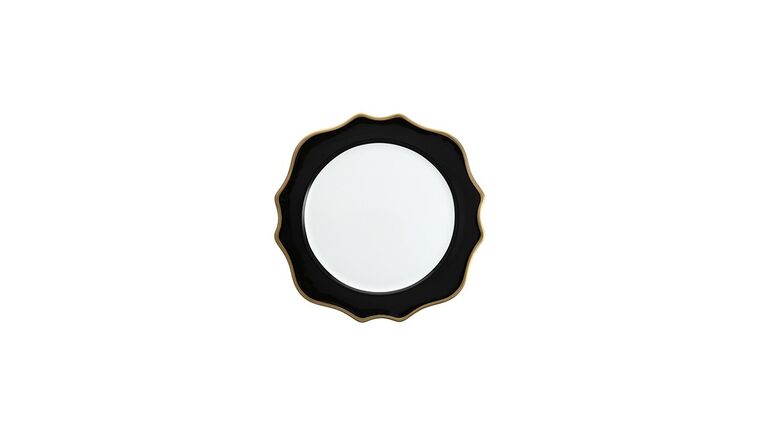White/Black/Gold Trieste Dinner Plate | Rental
