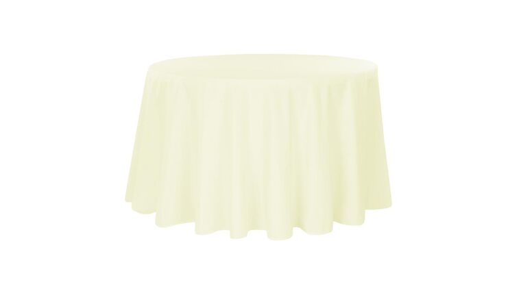 Polyester 120″ Round Tablecloth – Ivory | Rental