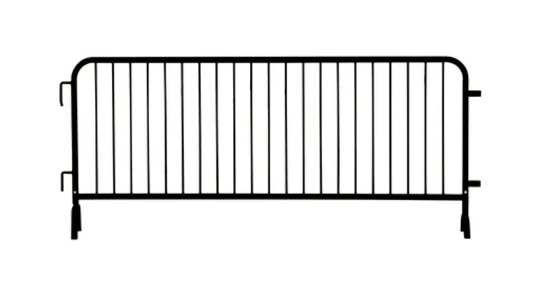 8.5' Steel Bicycle Rack Crowd Barricade - Black | Rental