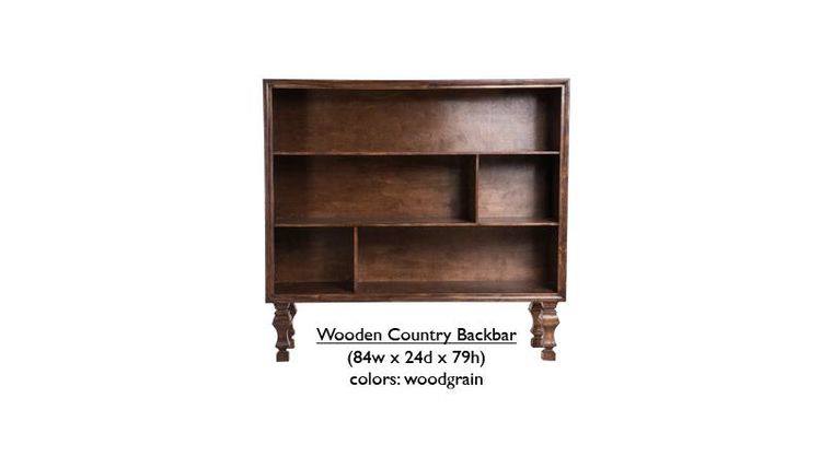 84″ x 24″ x 79″ Wooden Country Backbar | Rental