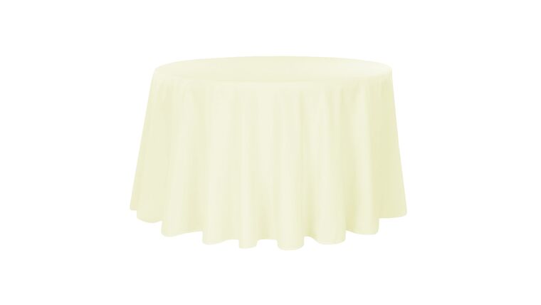 Polyester 108″ Round Tablecloth – Ivory | Rental