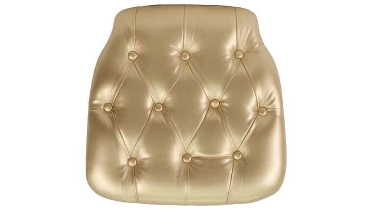 Chair Pad – Gold Hard Tufted Vinyl Chiavari Chair Cushion | Rental Chair Pad – Gold Hard Tufted Vinyl Chiavari Chair Cushion | Rental
