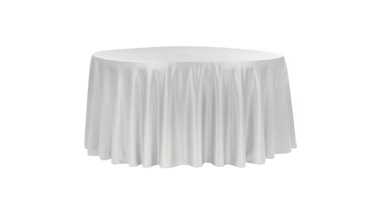 Lamour Satin 120″ Round Tablecloth – Grey/Silver | Rental Lamour Satin 120″ Round Tablecloth – Grey/Silver | Rental